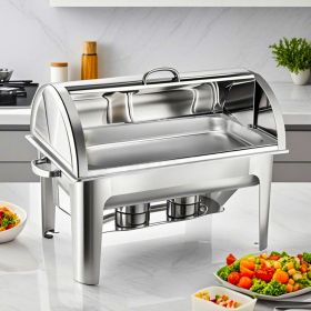 SOGA 4X 9L Stainless Steel Full Size Roll Top Chafing Dish
