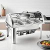 SOGA 4X 3L Triple Tray Stainless Steel Roll Top Chafing Dish