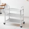 SOGA 2X 3 Tier 85x45x90cm Stainless Steel Kitchen Dinning Food Cart Trolley Utility Size Medium
