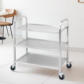 SOGA 2X 3 Tier 85x45x90cm Stainless Steel Kitchen Dinning Food Cart Trolley Utility Size Medium
