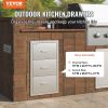 VEVOR Outdoor Kitchen Drawers 16" W x 28.5" H x 20.5" D, Flush Mount Triple Access BBQ Drawers Stainless Steel with Handle