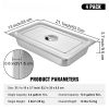 4 - Pack 20.9×12.8×3.9 - Inch Deep Steam Table Pans - Full - Size 13L Stainless Steel Food Containers. Anti - Jam Design, Ideal for Hotels, Ovens