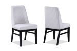 5pc Dining Set Contemporary Modern Style White Faux Marble Round Table Cage Like Base White Fabric Upholstery Dining Wooden Furniture Black Finish