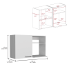 Alexandria 2 Piece Kitchen Set, Wall Cabinet + Utility Sink, White