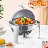 SOGA 6L Stainless Steel Chafing Food Warmer Catering Dish Round Roll Top