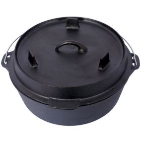 Outdoor Camping Deep Pot for Camping Cooking BBQ Baking (type: 6 Quart, Color: Black)